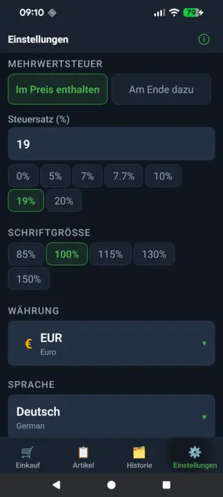 Einstellungen