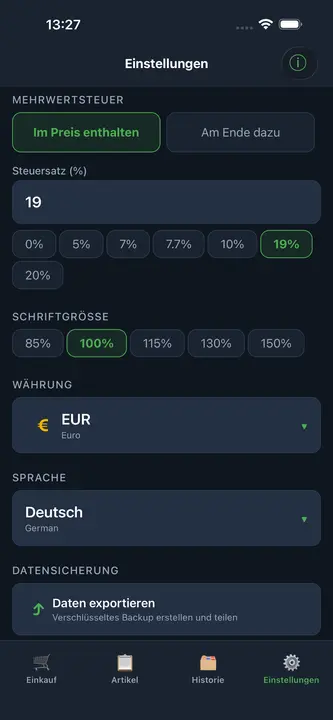 Einstellungen