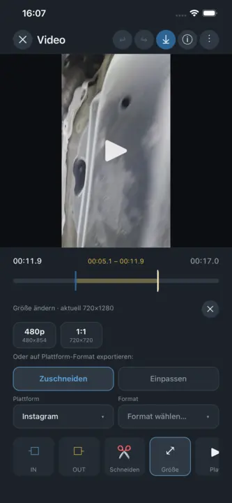 Plattform-Format w&auml;hlen