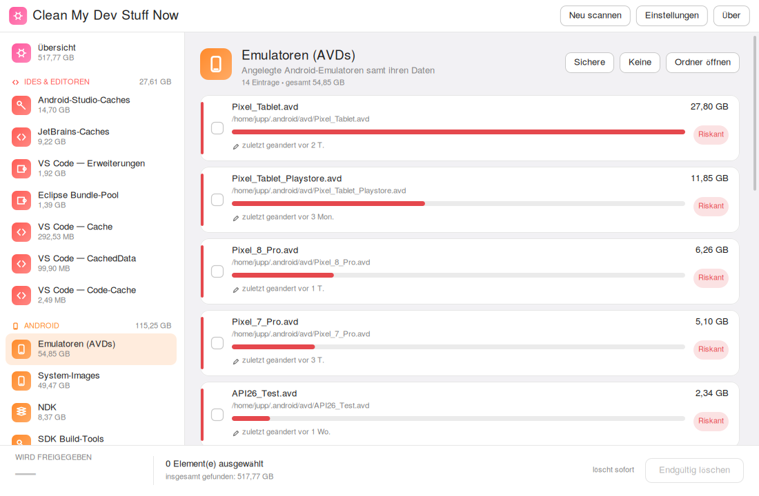 Android-Emulatoren (AVDs)