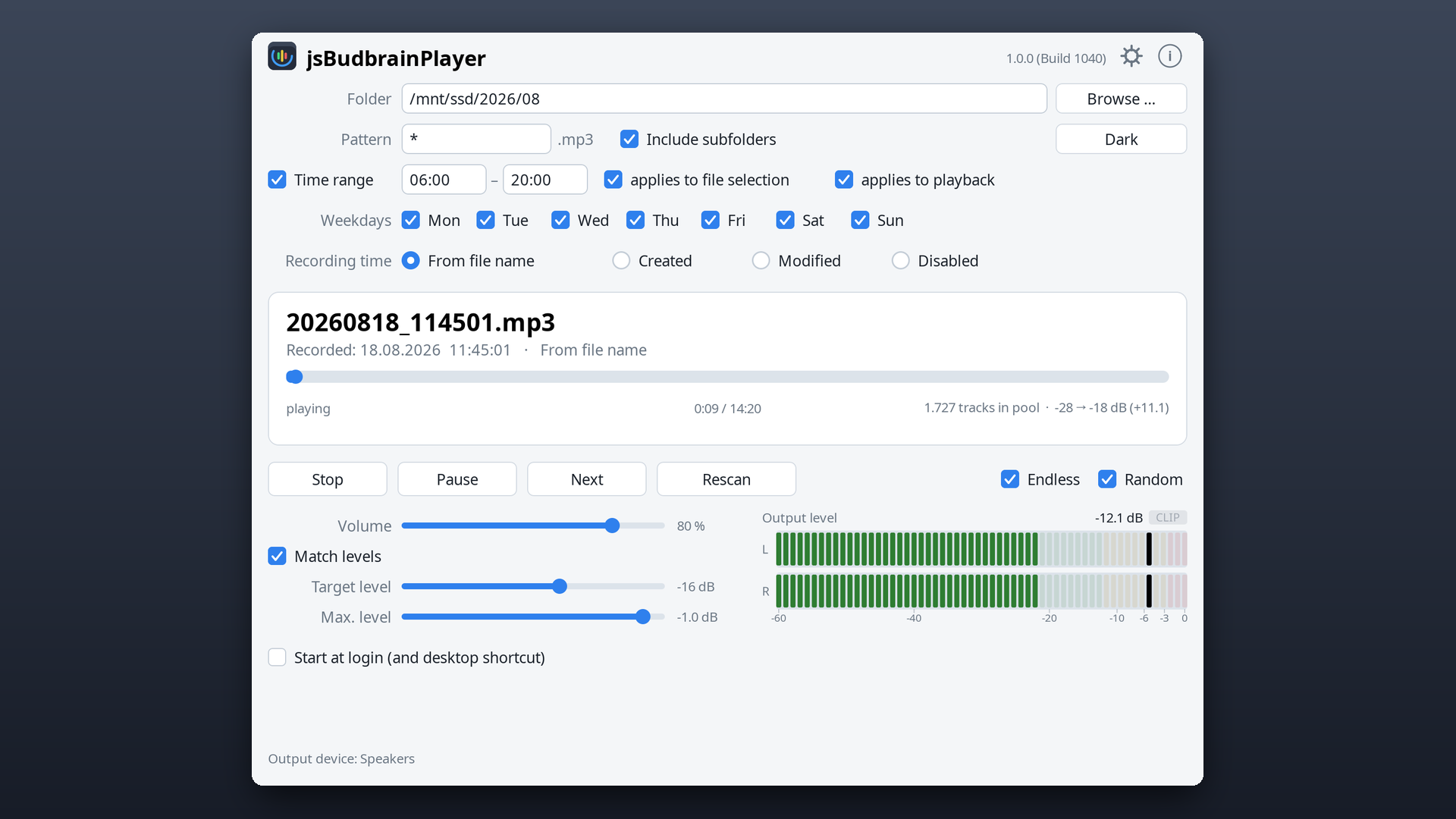 Screenshot of jsBudbrainPlayer