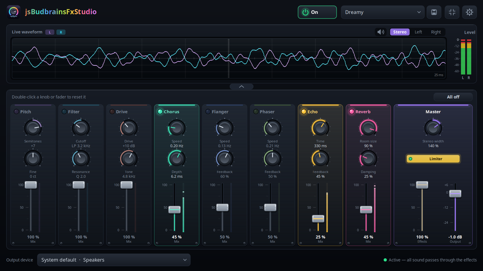 Screenshot of jsBudbrainsFxStudio