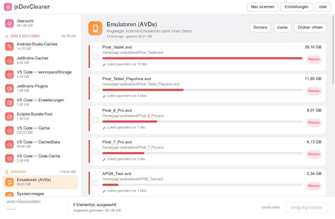 Android-Emulatoren (AVDs)