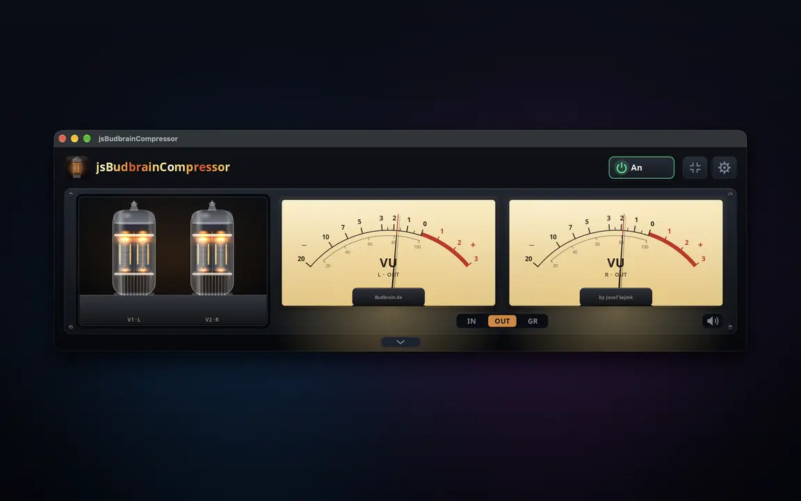 Eingeklappt &ndash; nur R&ouml;hren und VU-Meter