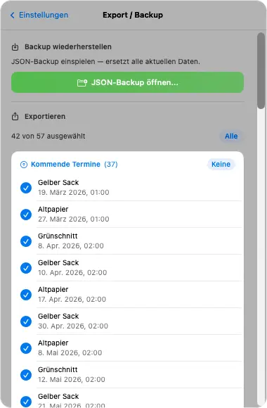 Backup Export